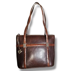 Brighton Vintage Leather Embossed Shoulder Bag